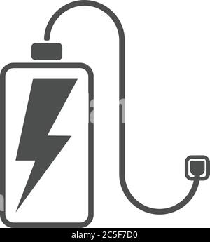 Telefon Akku Isoliert Schwarz Ladegerät Technologie Vektor Illustration Batterien Symbol Set Elektrische Stromversorgung Symbol Stock Vektor