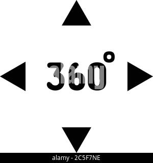 Virtual Reality 360 Grad VR Kamera Symbol Text Illustration Vektor Stock Vektor