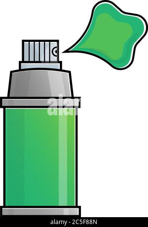 Symbol für Sprühdose isolierte Vektordarstellung. Graffiti Hip Hop Street Art Grafikdesign. In Dose einstreichen und isoliert auf weißem Untergrund spritzen. Stock Vektor