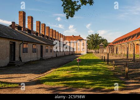 Baracken im Konzentrationslager Auschwitz. Denkmal gegen Völkermord Stockfoto