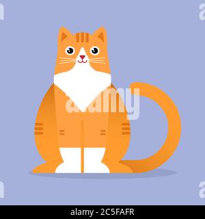 Niedliche orange Haustier Katze Vektor Illustration isoliert Stock Vektor