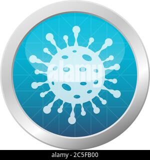 Coronavirus Symbol Ausbruch gefährliche Grippesteim Pandemie Gesundheitsrisiko Konzept auf hellblauen Kreis Vektor-Illustration Stock Vektor