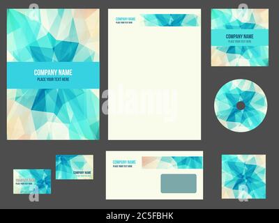 Corporate Identity für Unternehmen oder Veranstaltungen. Vektor-Vorlage für Business-Briefpapier-Set. Stock Vektor