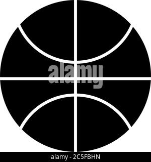 Basketball schwarz Symbol flach Design Vektor Illustration isoliert auf weiß Hintergrund Stock Vektor