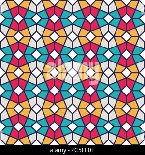 Eigenarbtes geometrisches Gittermuster. Nahtloser Vektorhintergrund. Stock Vektor