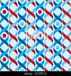 Abstraktes geometrisches Muster, nahtloser Vektor-Hintergrund in roten und blauen Farben. Stock Vektor