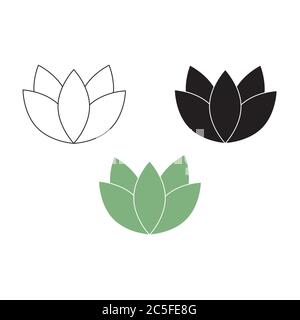 Lotus Blumen Design Logo Vorlage Icon Set Stock Vektor