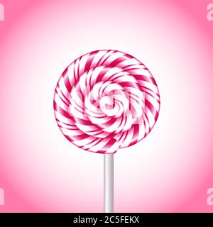 Rosa und weiße Zuckerrohr süße Spirale Stock Vektor