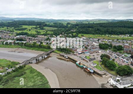 Luftdrohnenaufnahme von Kirkcudbright Dumfires und Galloway Stockfoto