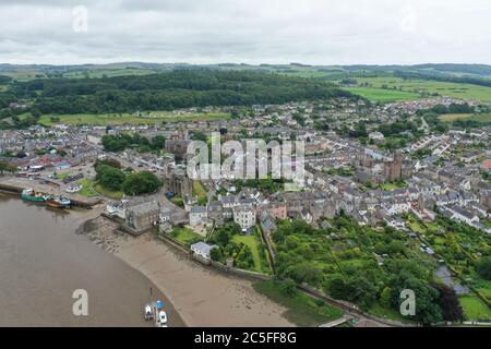 Luftdrohnenaufnahme von Kirkcudbright Dumfires und Galloway Stockfoto