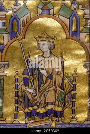 Ludwig IX. (1214 – 1270), gemeinhin als Saint Louis oder Louis der Heilige bekannt, ist der einzige König von Frankreich, der in der katholischen Kirche heilig gesprochen werden. Stockfoto