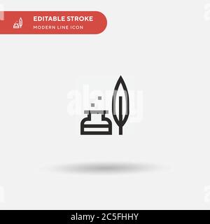 Einfaches Vektorsymbol für Tintenfass. Illustration Symbol Design Vorlage für Web mobile UI Element. Perfekte Farbe modernes Piktogramm auf bearbeitbaren Strich. Inkwell-Symbole für Ihr Geschäftsprojekt Stock Vektor