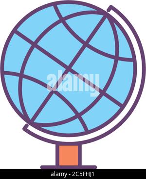 Globale Kugel Linie und Füllung Stil Icon Design, Kommunikation Internet und Konnektivität Thema Vektor-Illustration Stock Vektor