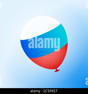 Glänzende Luftballons mit Russland Tag in trendigen flachen Stil isoliert. Abbildung des Stock Vectors. Stock Vektor