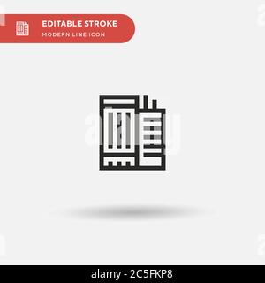 Einfaches Vektorsymbol für Bürogebäude. Illustration Symbol Design Vorlage für Web mobile UI Element. Perfekte Farbe modernes Piktogramm auf bearbeitbaren Strich. Symbole für Bürogebäude für Ihr Geschäftsprojekt Stock Vektor