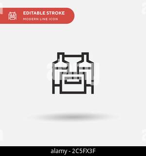 Destillerie einfaches Vektor-Symbol. Illustration Symbol Design Vorlage für Web mobile UI Element. Perfekte Farbe modernes Piktogramm auf bearbeitbaren Strich. Destillerie-Symbole für Ihr Geschäftsprojekt Stock Vektor