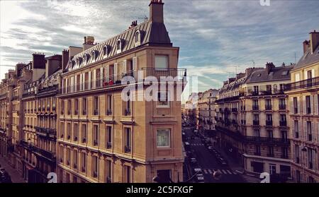 Blick von 15 Rue de Constantinople, 75008 Paris Stockfoto