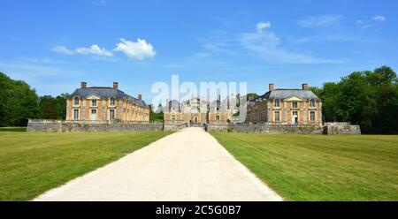 La Ferté Saint Aubin, Frankreich, historisches Schlosspanorama, loire-Region Stockfoto