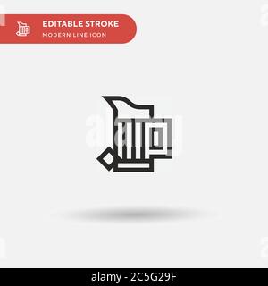 Einfaches Vektorsymbol für Pitcher. Illustration Symbol Design Vorlage für Web mobile UI Element. Perfekte Farbe modernes Piktogramm auf bearbeitbaren Strich. Pitcher-Symbole für Ihr Geschäftsprojekt Stock Vektor