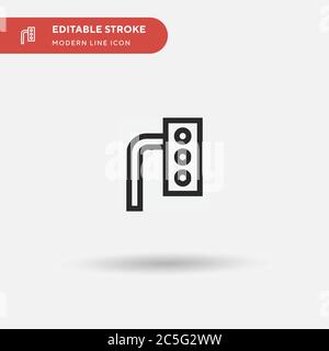 Einfaches Vektorsymbol für Ampelbeleuchtung. Illustration Symbol Design Vorlage für Web mobile UI Element. Perfekte Farbe modernes Piktogramm auf bearbeitbaren Strich. Ampelsymbole für Ihr Geschäftsprojekt Stock Vektor