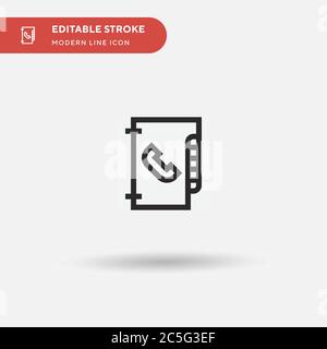 Einfaches Vektorsymbol für das Telefonbuch. Illustration Symbol Design Vorlage für Web mobile UI Element. Perfekte Farbe modernes Piktogramm auf bearbeitbaren Strich. Telefonbuchsymbole für Ihr Geschäftsprojekt Stock Vektor