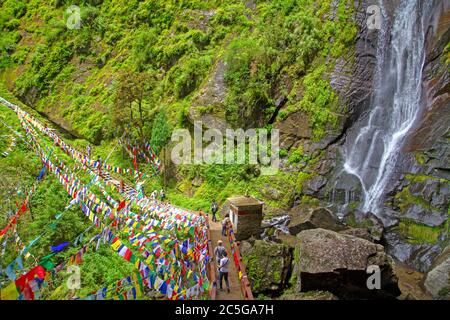 Wanderweg zum Paro Takstang (Tigernest Kloster) Stockfoto