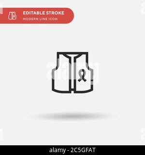 Einfaches Vektor-Symbol für Weste. Illustration Symbol Design Vorlage für Web mobile UI Element. Perfekte Farbe modernes Piktogramm auf bearbeitbaren Strich. Symbole für Ihr Geschäftsprojekt Stock Vektor