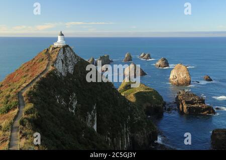 Nugget Point und Leuchtturm in South Otago Neuseeland Stockfoto