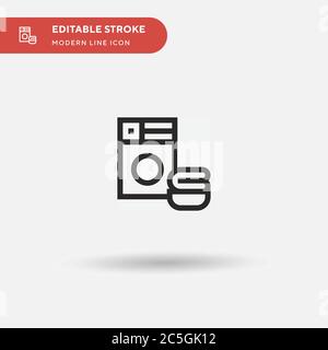 Einfaches Vektorsymbol für Waschmaschinen. Illustration Symbol Design Vorlage für Web mobile UI Element. Perfekte Farbe modernes Piktogramm auf bearbeitbaren Strich. Waschmaschinen-Symbole für Ihr Geschäftsprojekt Stock Vektor