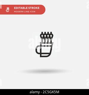 Einfaches Vektorsymbol Köcher. Illustration Symbol Design Vorlage für Web mobile UI Element. Perfekte Farbe modernes Piktogramm auf bearbeitbaren Strich. Köcher-Symbole für Ihr Geschäftsprojekt Stock Vektor