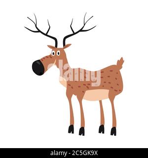 Cute Deer, Waldtier, geeignet für Bücher, Websites, Anwendungen, Trend-Stil Grafiken, Vektor, Illustration, isoliert, Cartoon-Stil Stock Vektor
