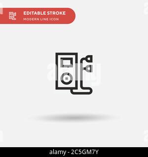 Einfaches Vektorsymbol für MP Player. Illustration Symbol Design Vorlage für Web mobile UI Element. Perfekte Farbe modernes Piktogramm auf bearbeitbaren Strich. MP Player-Symbole für Ihr Geschäftsprojekt Stock Vektor