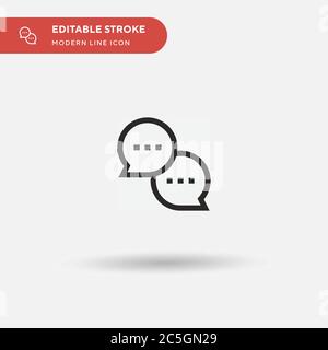 Sprechblasen einfaches Vektorsymbol. Illustration Symbol Design Vorlage für Web mobile UI Element. Perfekte Farbe modernes Piktogramm auf bearbeitbaren Strich. Sprechblasen-Symbole für Ihr Geschäftsprojekt Stock Vektor