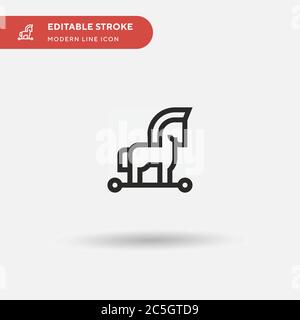 Einfaches Vektorsymbol Trojanisches Pferd. Illustration Symbol Design Vorlage für Web mobile UI Element. Perfekte Farbe modernes Piktogramm auf bearbeitbaren Strich. Trojan Horse Icons für Ihr Geschäftsprojekt Stock Vektor