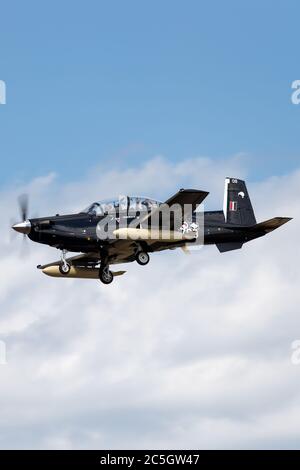 Beechcraft T-6C Texan II einmotorige militärische Trainingsflugzeuge auf der Anflug auf die Landung auf dem Avalon Airport auf seiner Reise zur Royal Ne geliefert werden Stockfoto