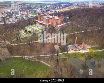 Kamieniec Zabkowicki Palast. Kamieniec Zabkowicki, Niederschlesien, Polen. Stockfoto