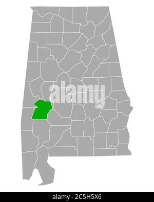 Karte von Marengo in Alabama Stockfoto