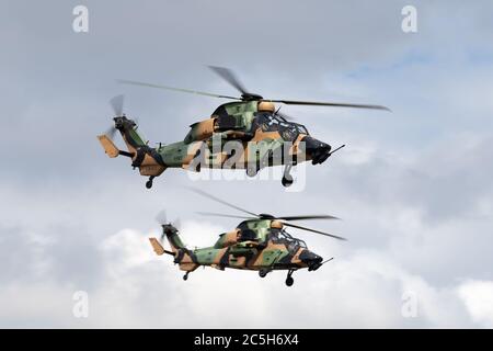 Zwei Eurocopter Tiger ARH Armed Aufklärungshubschrauber der australischen Armee. Stockfoto