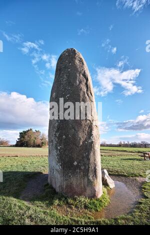 Menhir Champ Dolent Dol de Bretagne Stockfoto