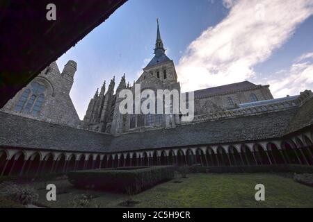 Église Abbatiale de Jérusalem du Mont-Saint-Michel Stockfoto