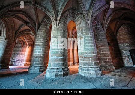 Église Abbatiale de Jérusalem du Mont-Saint-Michel Stockfoto