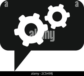 Symbol für den Gear Service-Chat. Einfache Illustration von Gear Service Chat Vektor-Symbol für Web-Design isoliert auf weißem Hintergrund Stock Vektor