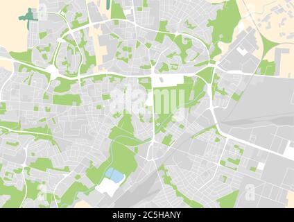 vektor-Stadtplan von Lublin, Polen Stock Vektor