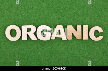 Begriff aus hölzernen Buchstaben auf Filz Stockfoto
