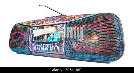 Vintage ghettoblaster grungy bemalt, Rap, Hip Hop Stockfoto