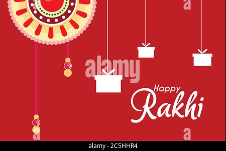 Rakhi glücklich Geschenke Festival Raksha Vektor Illustration Desing Stock Vektor