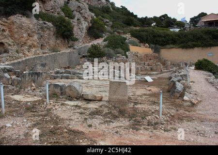 Archäologische Stätte von Heraion in der Nähe des Vouliagmenis Loutraki Sees Griechenland Stockfoto