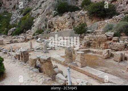 Archäologische Stätte von Heraion in der Nähe des Vouliagmenis Loutraki Sees Griechenland Stockfoto
