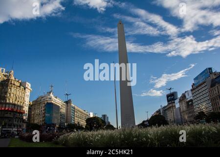 Obelisco, ein argentinisches Denkmal in der Hauptstadt Buenos Aires Stockfoto