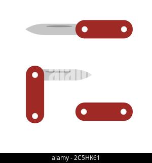 Jackmesser auf weißem Hintergrund. Vektor-Illustration in trendigen flachen Stil. EPS 10 Stock Vektor